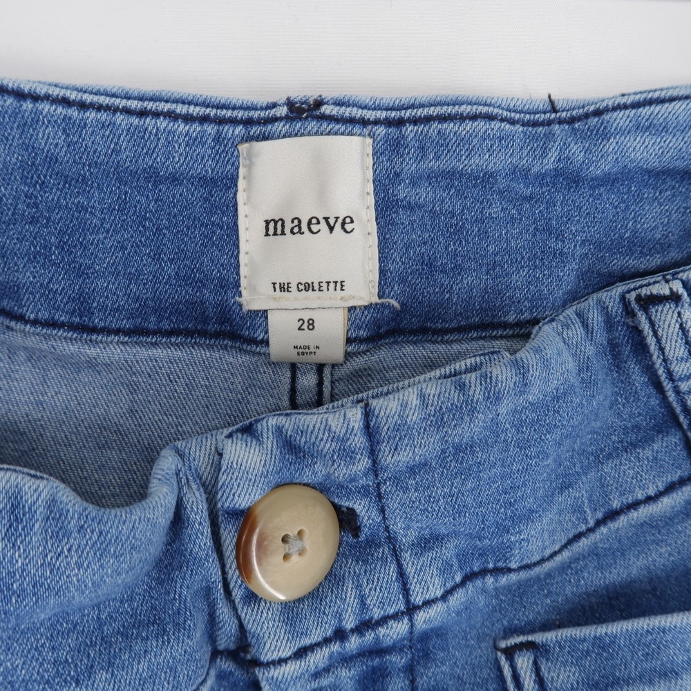 Maeve The Colette Jeans Womens 28 Blue Cropped Wide Leg High Rise Patch Pockets - Picture 9 of 11